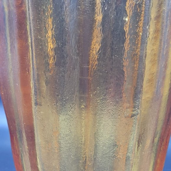 Vintage MCM Viking Glass Stretched Lotus Vase Amber Gold Mid-Century Mo… - Picture 3 of 7